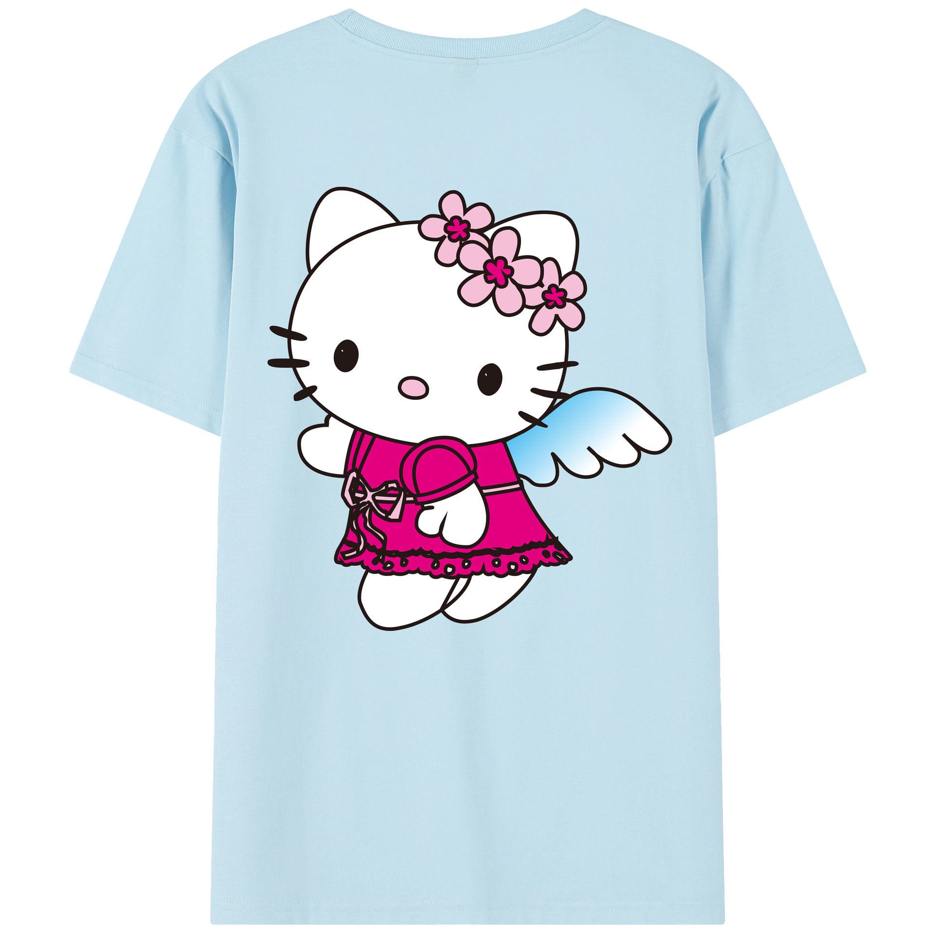 （画像用） Hello Kitty ハローキティ 綿100％半袖Tシャツ（背面プリント）